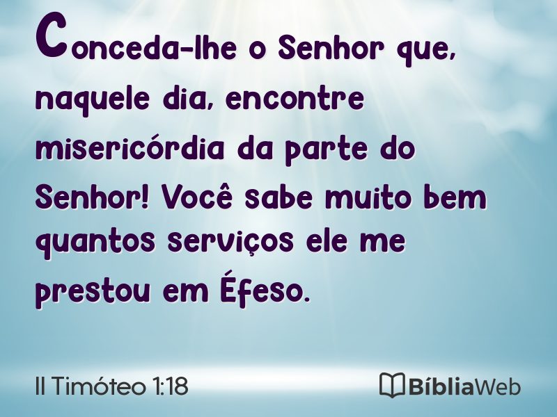 II Timóteo 1:18 em imagem para compartilhar