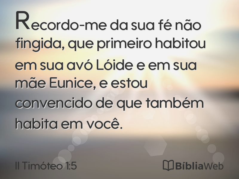 II Timóteo 1:5 em imagem para compartilhar