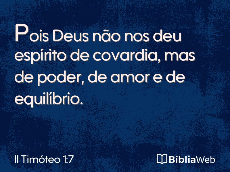 II Timóteo 1:7 em imagem para compartilhar