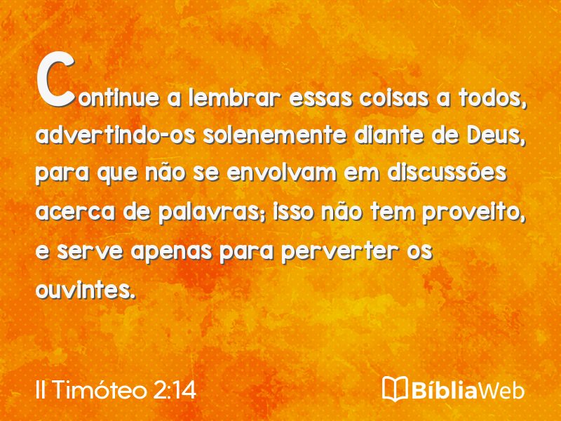 II Timóteo 2:14 em imagem para compartilhar