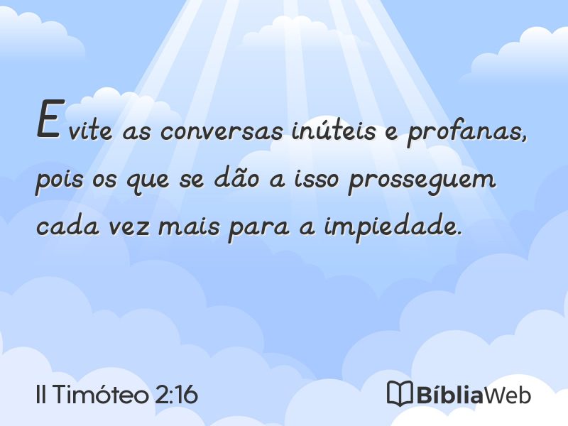 II Timóteo 2:16 em imagem para compartilhar