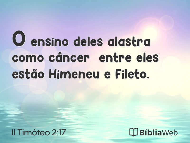 II Timóteo 2:17 em imagem para compartilhar