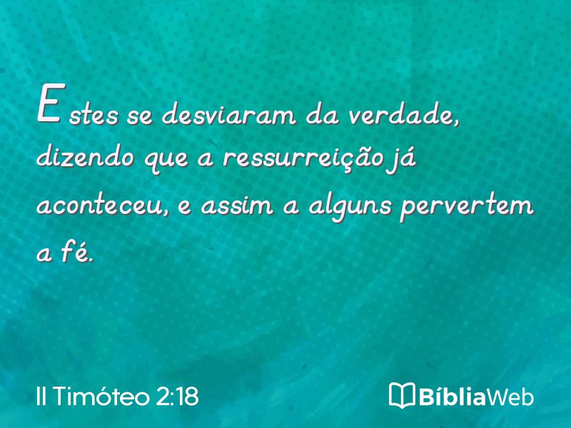 II Timóteo 2:18 em imagem para compartilhar
