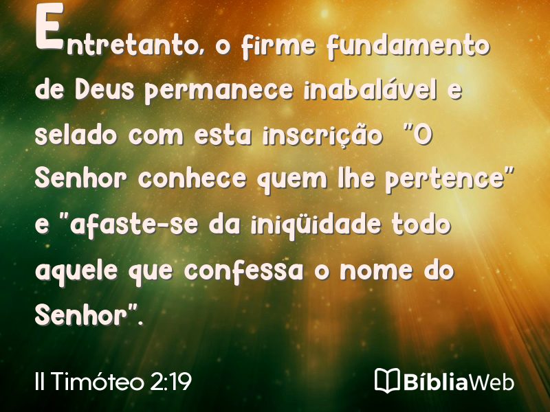II Timóteo 2:19 em imagem para compartilhar