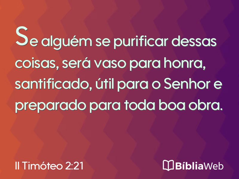II Timóteo 2:21 em imagem para compartilhar