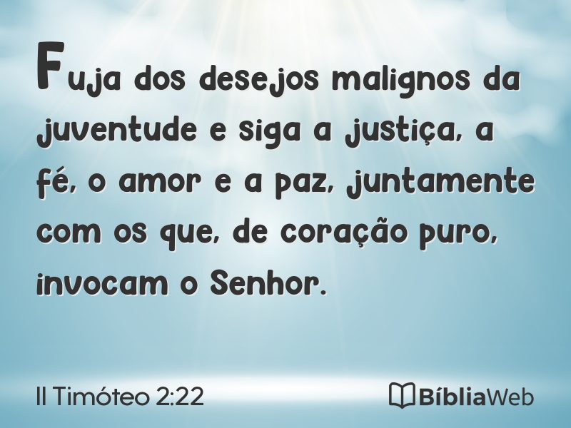II Timóteo 2:22 em imagem para compartilhar