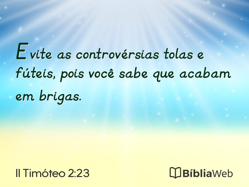 II Timóteo 2:23 em imagem para compartilhar