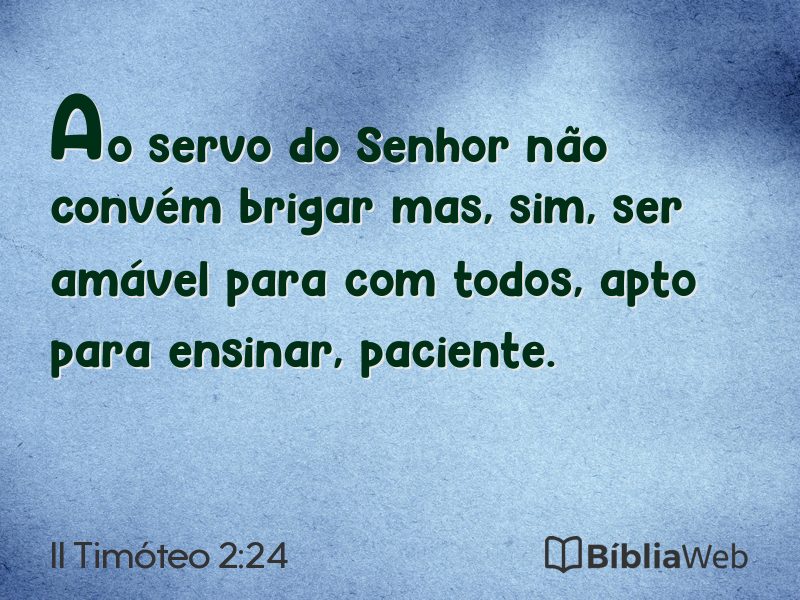 II Timóteo 2:24 em imagem para compartilhar