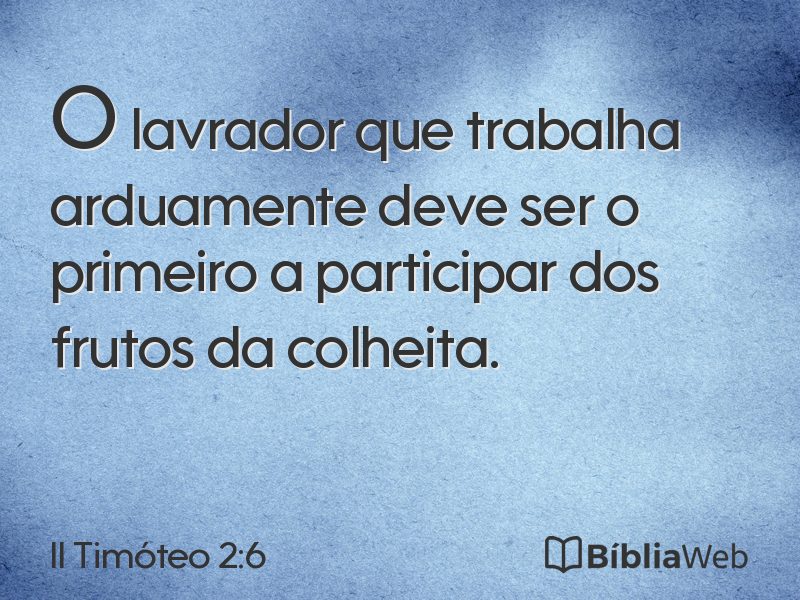 II Timóteo 2:6 em imagem para compartilhar