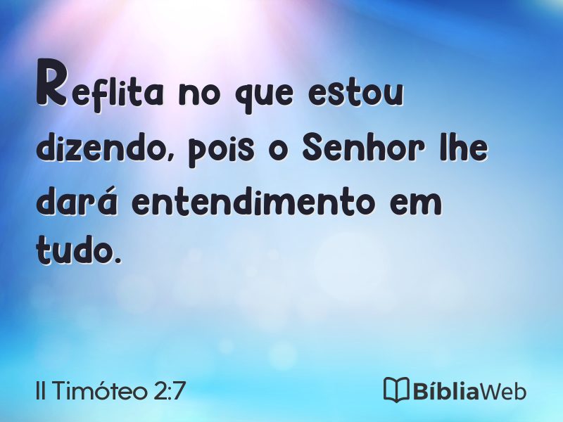 II Timóteo 2:7 em imagem para compartilhar