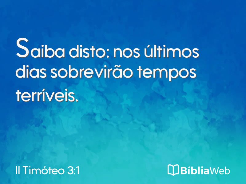 II Timóteo 3:1 em imagem para compartilhar