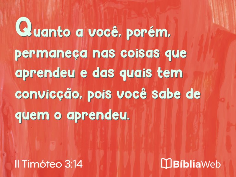 II Timóteo 3:14 em imagem para compartilhar
