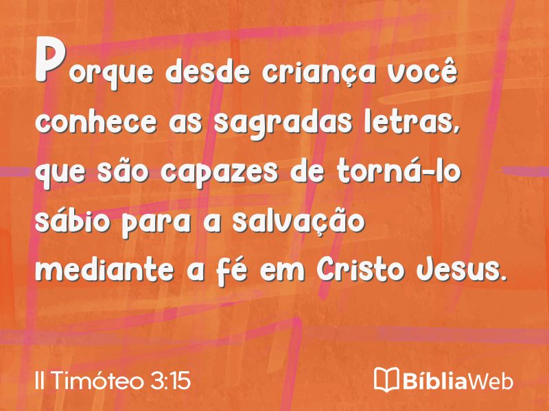 II Timóteo 3:15 em imagem para compartilhar