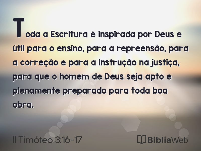 II Timóteo 3:16-17 em imagem para compartilhar