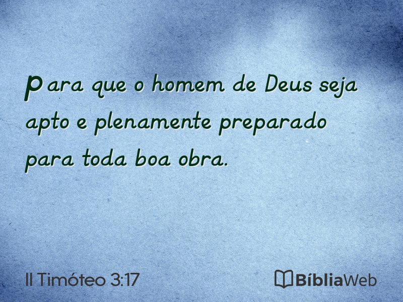II Timóteo 3:17 em imagem para compartilhar