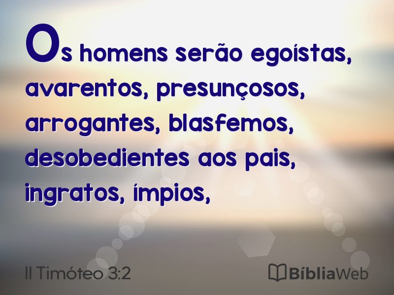 II Timóteo 3:2 em imagem para compartilhar