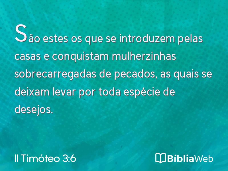 II Timóteo 3:6 em imagem para compartilhar