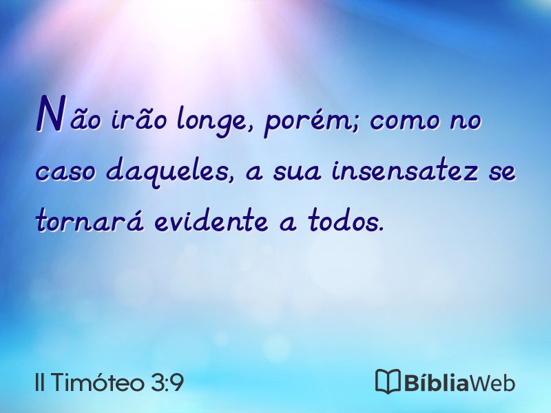 II Timóteo 3:9 em imagem para compartilhar