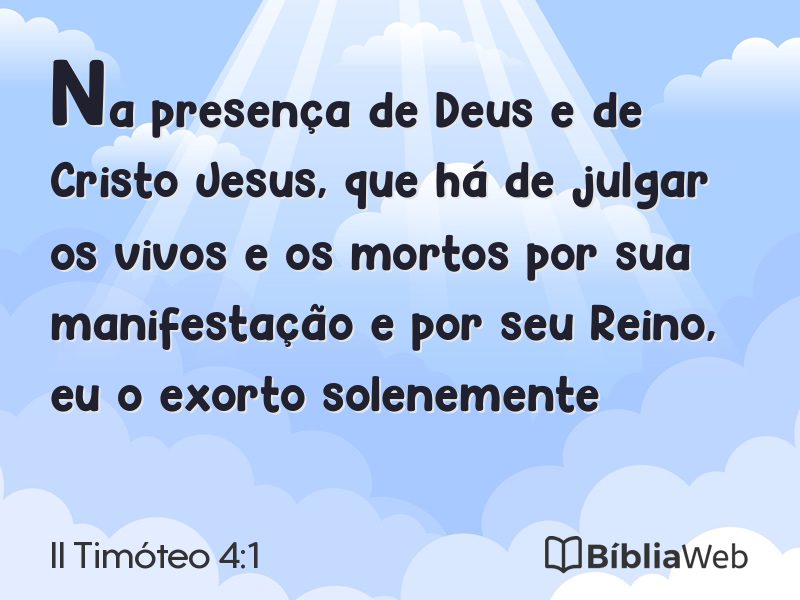 II Timóteo 4:1 em imagem para compartilhar