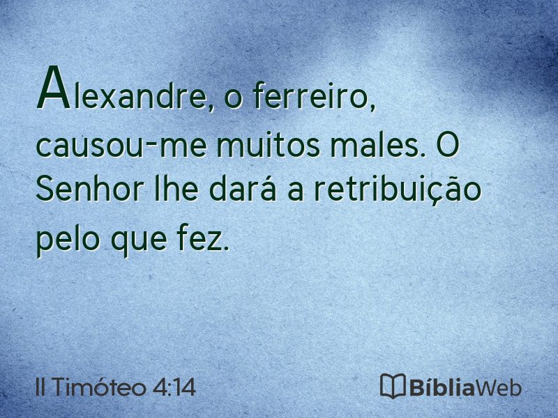 II Timóteo 4:14 em imagem para compartilhar