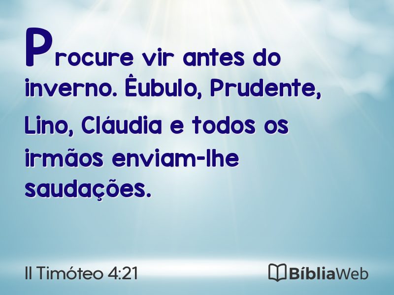 II Timóteo 4:21 em imagem para compartilhar