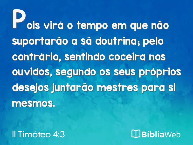 II Timóteo 4:3 em imagem para compartilhar