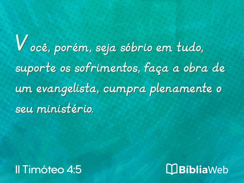 II Timóteo 4:5 em imagem para compartilhar