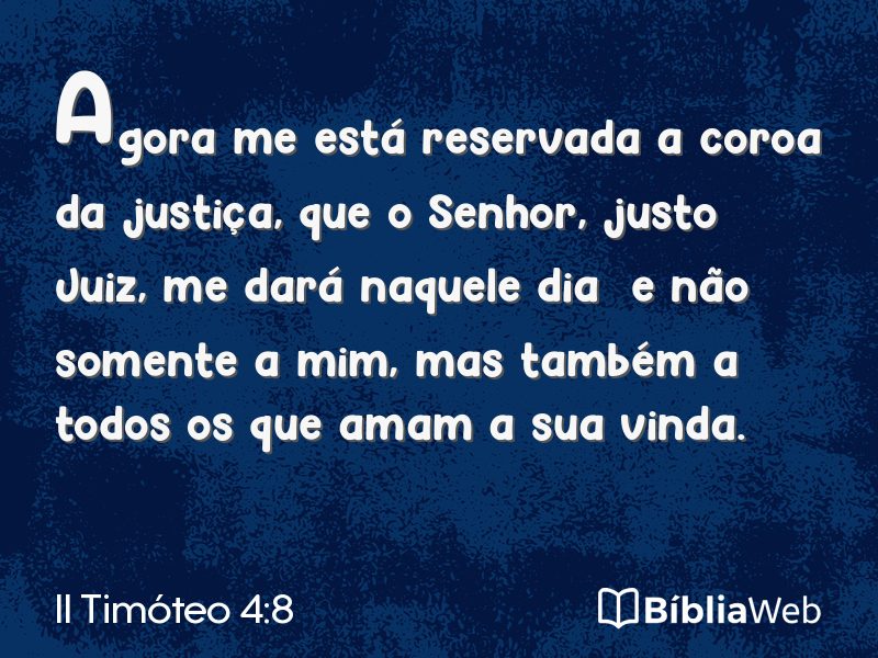 II Timóteo 4:8 em imagem para compartilhar