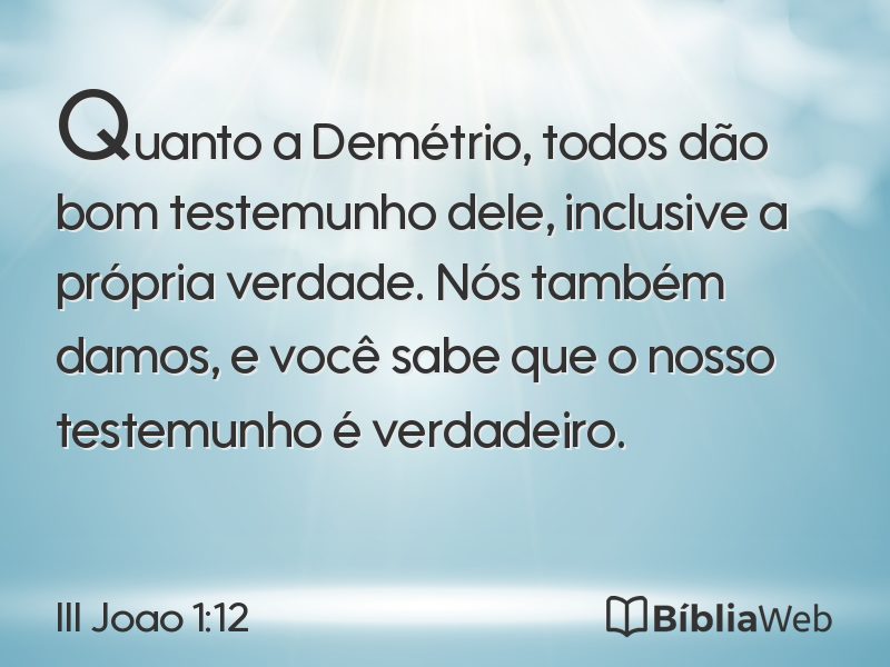 III Joao 1:12 em imagem para compartilhar