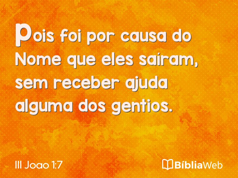 III Joao 1:7 em imagem para compartilhar