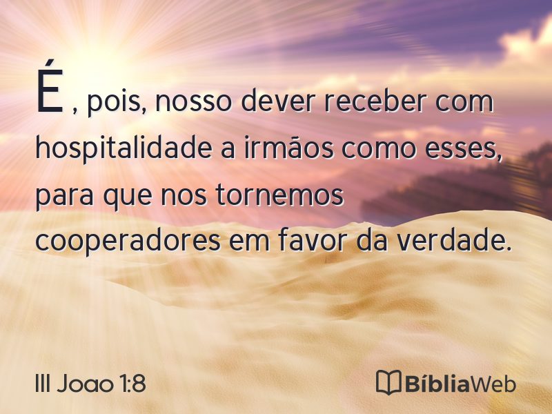 III Joao 1:8 em imagem para compartilhar