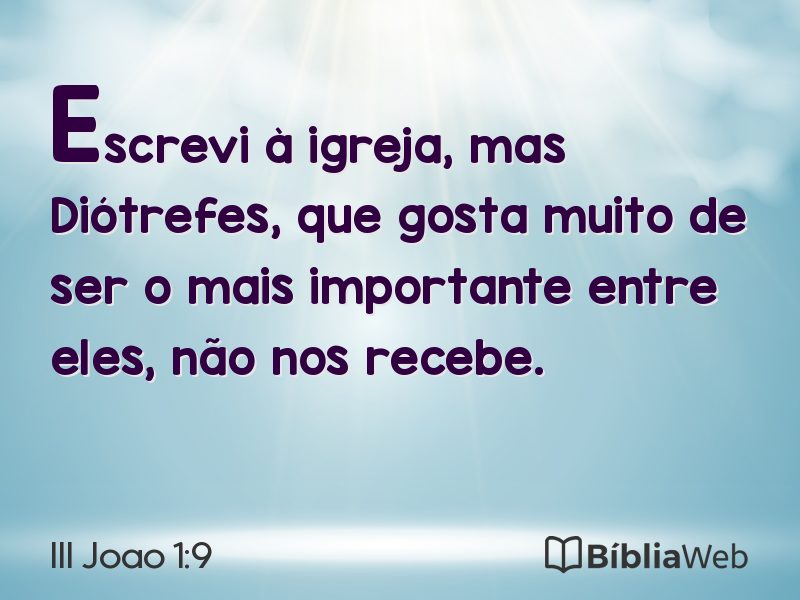 III Joao 1:9 em imagem para compartilhar