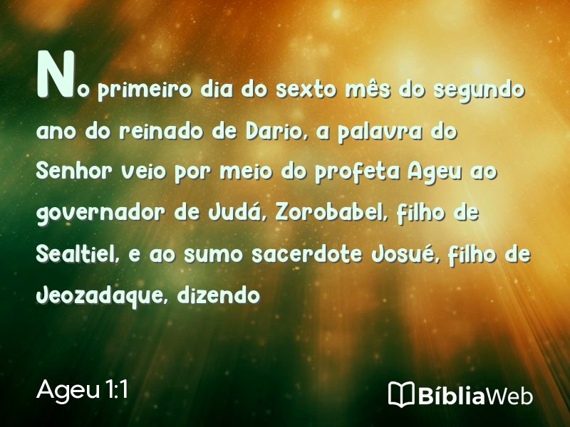 Ageu 1:1 em imagem para compartilhar