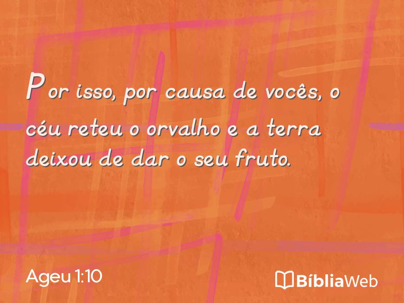 Ageu 1:10 em imagem para compartilhar