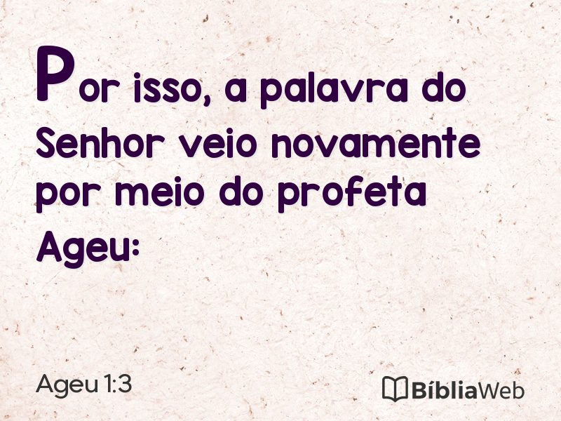 Ageu 1:3 em imagem para compartilhar