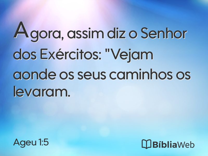 Ageu 1:5 em imagem para compartilhar