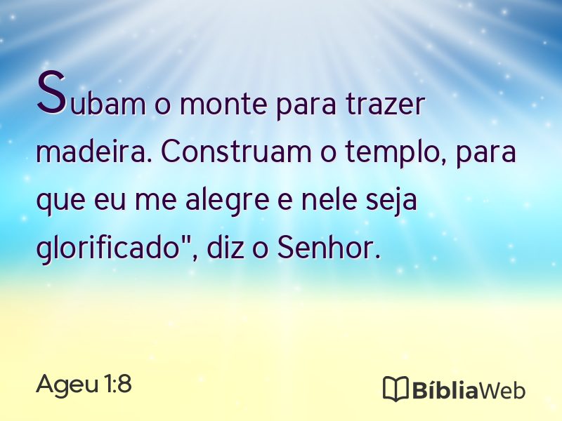 Ageu 1:8 em imagem para compartilhar