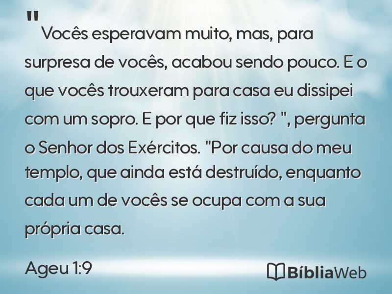 Ageu 1:9 em imagem para compartilhar