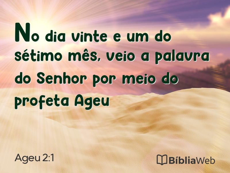Ageu 2:1 em imagem para compartilhar