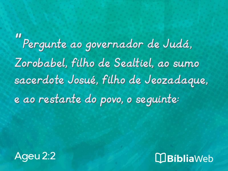 Ageu 2:2 em imagem para compartilhar