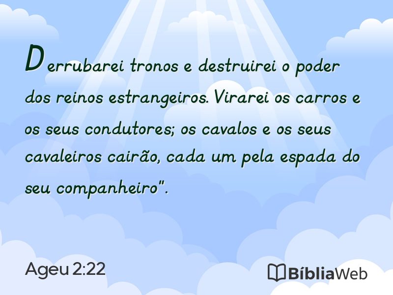 Ageu 2:22 em imagem para compartilhar