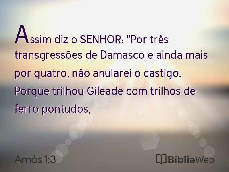 Amós 1:3 em imagem para compartilhar