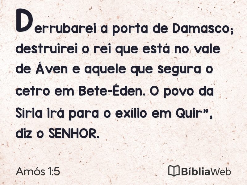Amós 1:5 em imagem para compartilhar