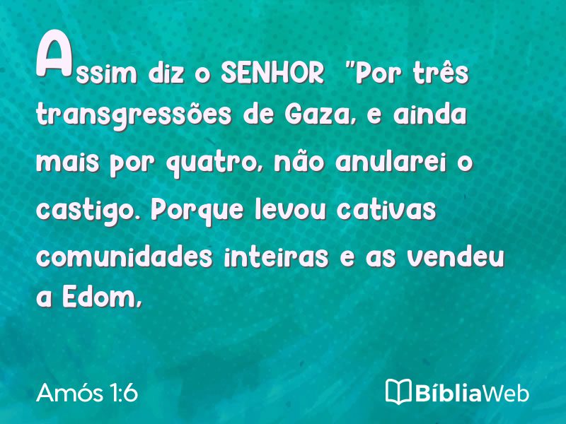Amós 1:6 em imagem para compartilhar