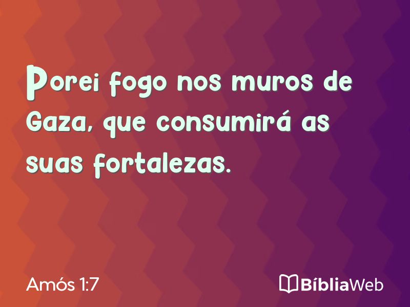 Amós 1:7 em imagem para compartilhar