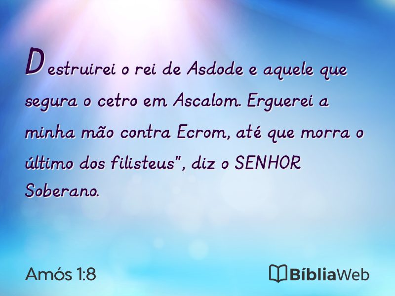 Amós 1:8 em imagem para compartilhar