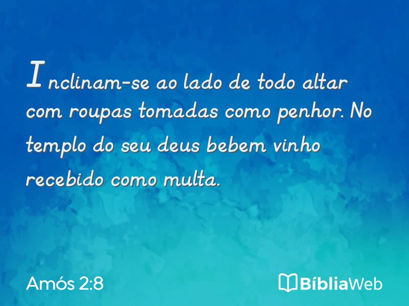 Amós 2:8 em imagem para compartilhar