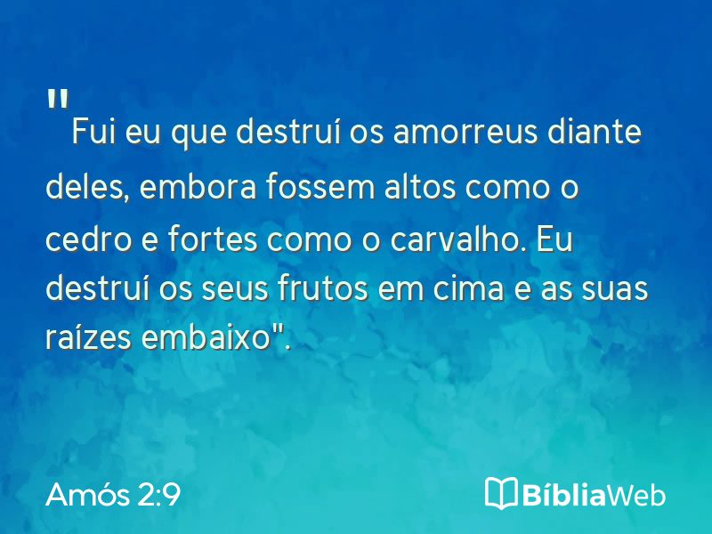 Amós 2:9 em imagem para compartilhar
