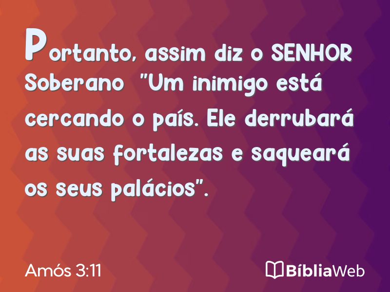 Amós 3:11 em imagem para compartilhar
