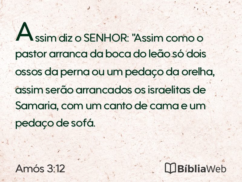 Amós 3:12 em imagem para compartilhar